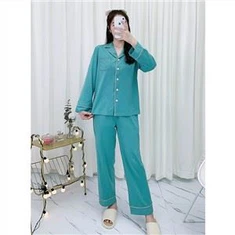 Ženska pamučna spavaćica s dugim rukavima