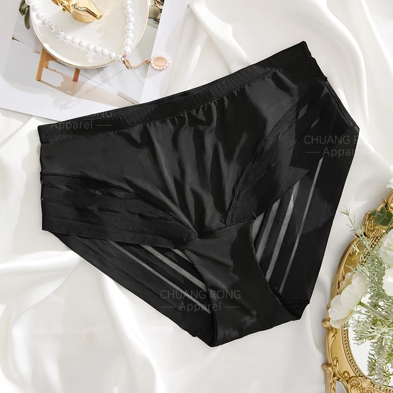 Women's Sexy Mesh Panties Seamless Summer High-Rise Plus Size Underwear